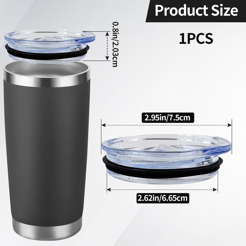 20oz Splash-Proof Silicone Travel Mug Lid - Slim Replacement Cover