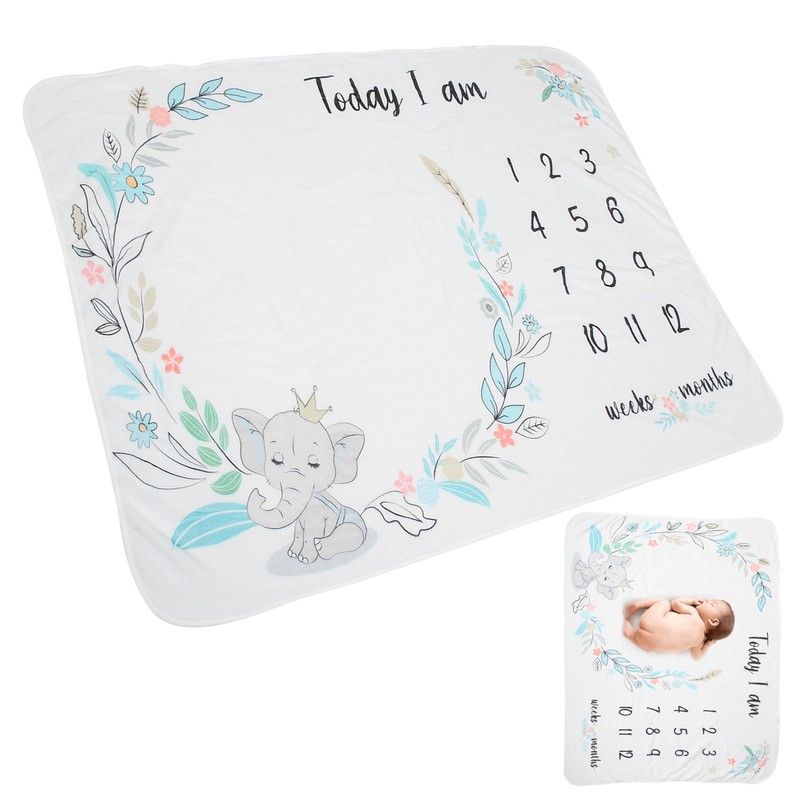 Flannel Baby Monthly Milestone Blanket Infant Growth Memory Blanket Photography
