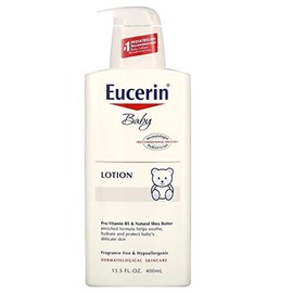 Eucerin Baby Body Lotion, Hypoallergenic and Fragrance Free Baby Lotion with Pro-Vitamin B5 and Shea Butter, 13.5 Fl Oz Bottle