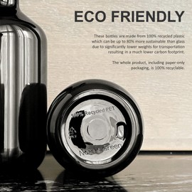Recycled Plastic Spray Bottles 3 x 500ml with 9 x Waterproof Labels; Eco-Friendly, Refillable, Reusable Empty Bottle Set; Leakproof Trigger Sprayer for Cleaning, Garden, Kitchen, Plant Misting, Water