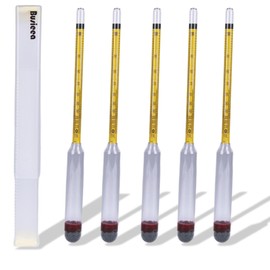 Busieea 5Pcs Hydrometer Alcohol 0-200 Proof Tralle - Accurate, Easy-to-Use Alcohol Tester for Moonshine Distilling, Home Brewing & Liquor | Alcoholmeter for All Skill Levels