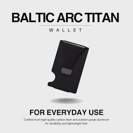 BALTIC ARC Credit Card Holder with Metal Money Clip, RFID Blocking, Slim Metal Wallet for Men (Black)