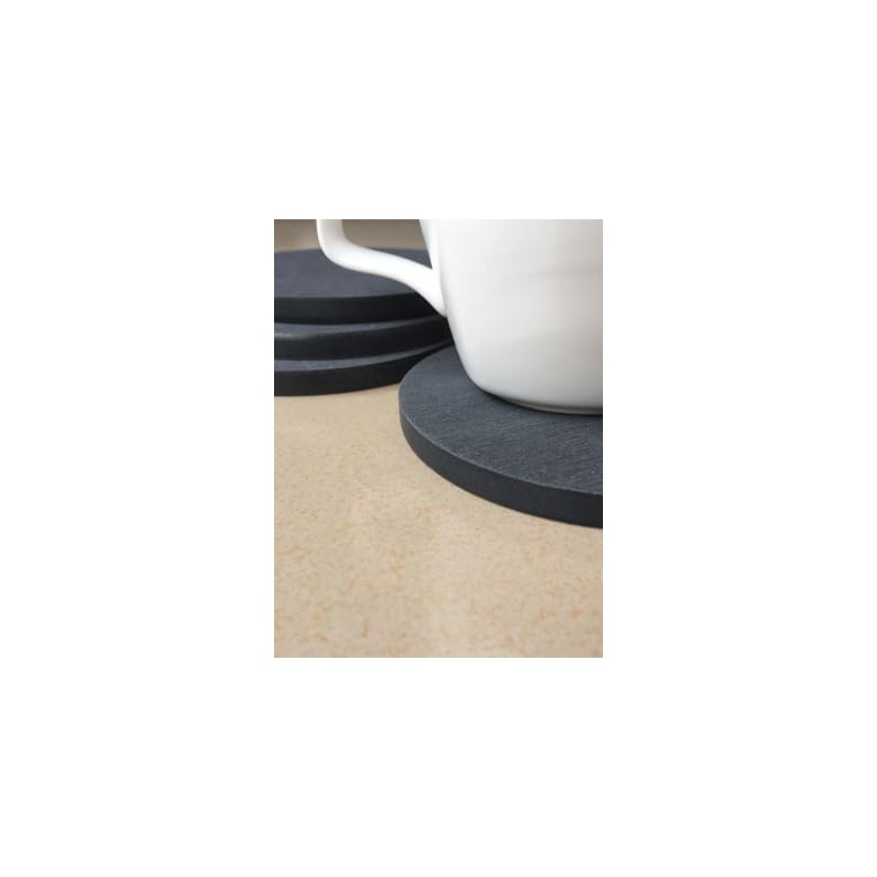 Diatomaceous Earth Coaster, Black, 1 Piece (Non-Asbestos Tested), Water Absorbent,