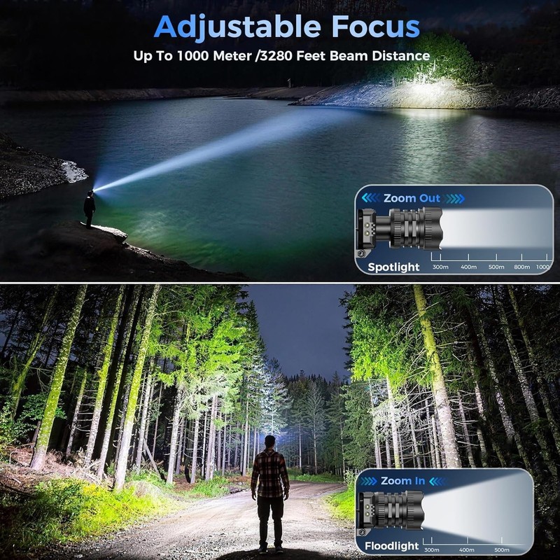 Curtsod Rechargeable LED Headlamp 2-Pack - 99000 Lumens Super Bright