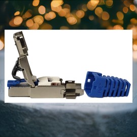 R.J. Enterprises - RJ-FIP-01 Shielded CAT6A Field Termination Plug (Ethernet RJ45 Cat6A-Component/ Field Installation/Field Termination Plug/Auto Lock--10p/Bag)