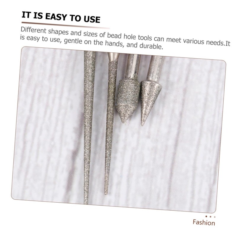 LALAFINA 5pcs Beading Tools Set Diamond File Bead Reamer Kit