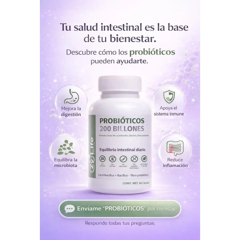 200 Billones Probióticos + Fibra |60 Caps Digestión Avanzada