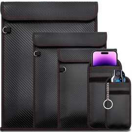 OMKHE Faraday Bags 5 Pack, Anti-Tracking Faraday Bag for Phones & Car Keys & Tablets & Laptops, Water-Resistant EMP Bag, Data Security & Travel Protection