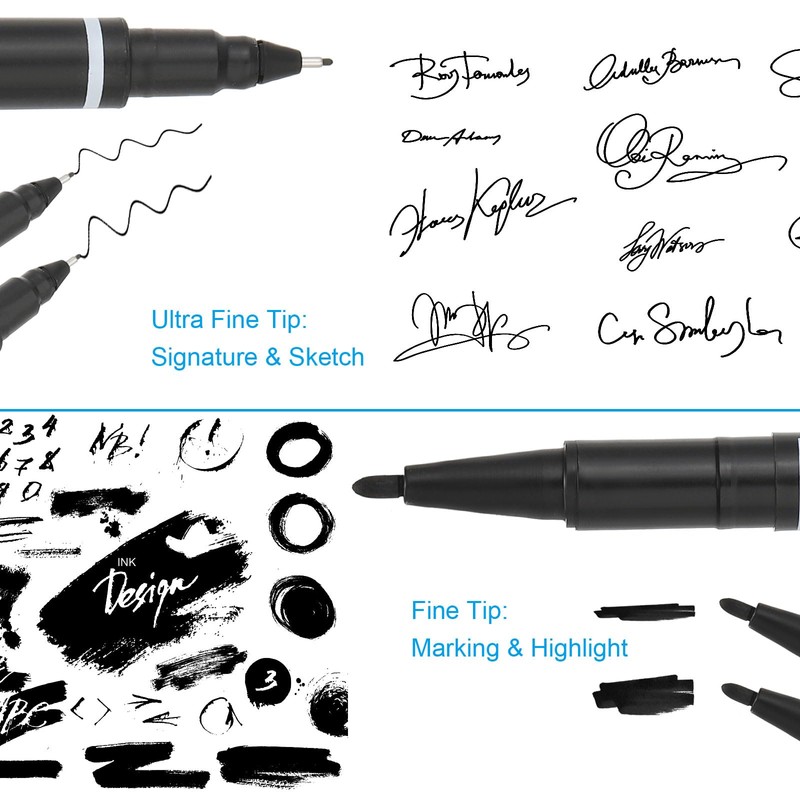 PATIKIL Twin Tip Permanent Marker, 60Pcs Dual Tip Permanent Makers