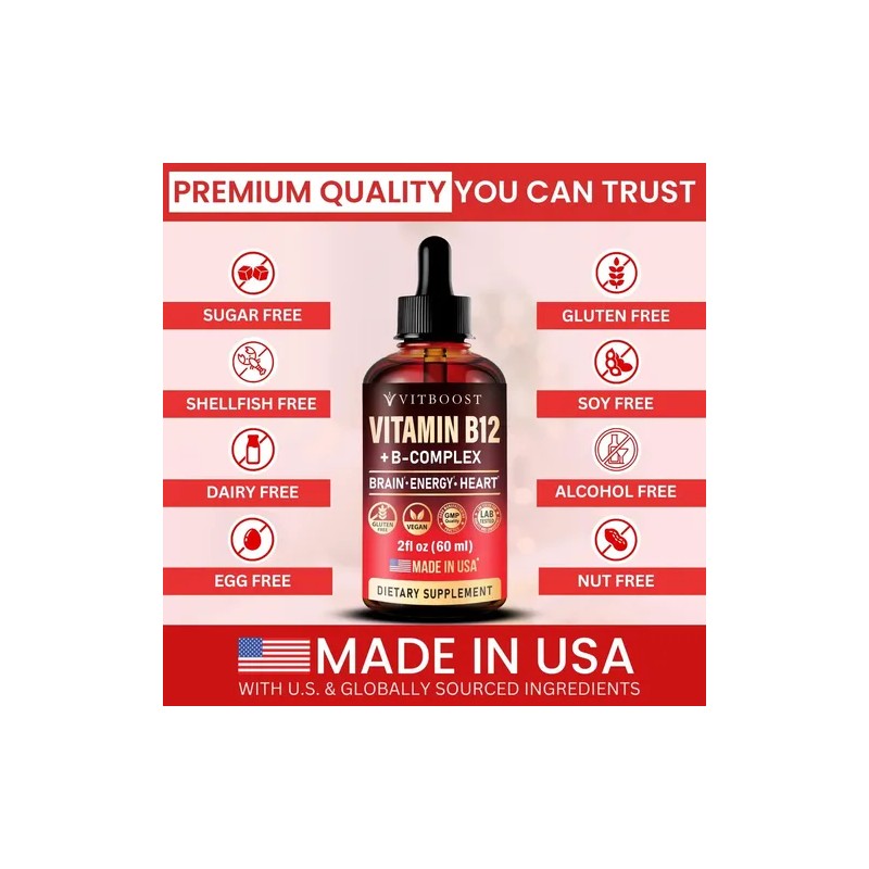Vitboost Complejo B Vitamina B12 Liquida Hecho En Usa