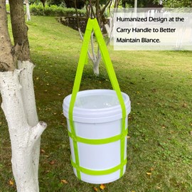 Bucket Sling, Bucket Sling for 5 Gallon Bucket Green, 5 Gallon Industrial Bucket, Handling Sling-Extended Length Type(33.6inch X 18.3inch)