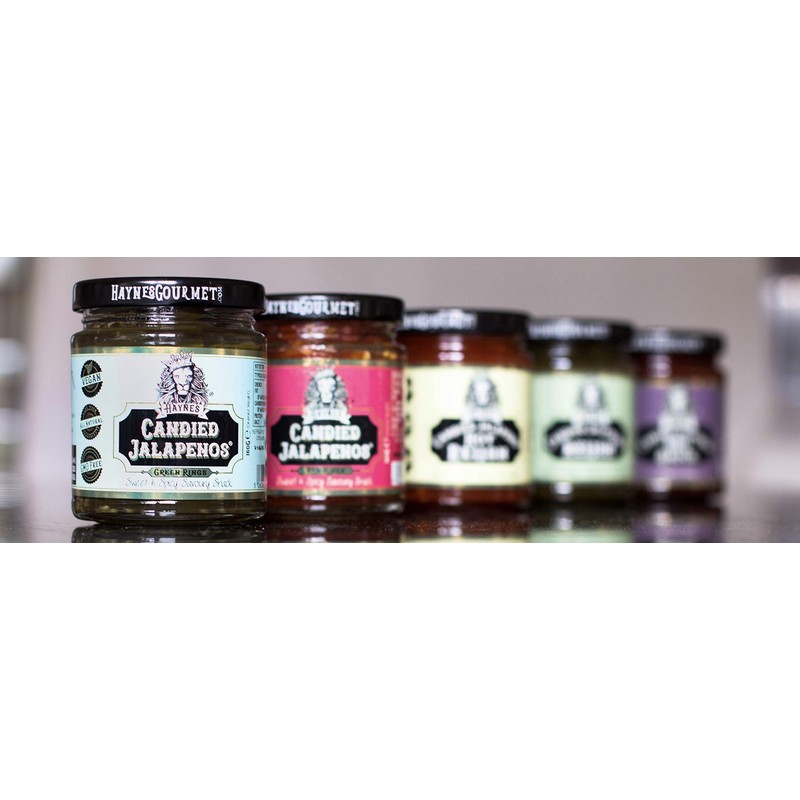 Haynes Gourmet Sweet and Spicy Candied Jalapenos (Single Jar, Green