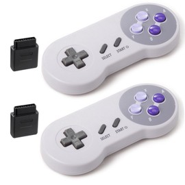 KIWITATA 2 Pack 2.4GHz Wireless Controller for Original SNES Console, kiwitatá Recharg...