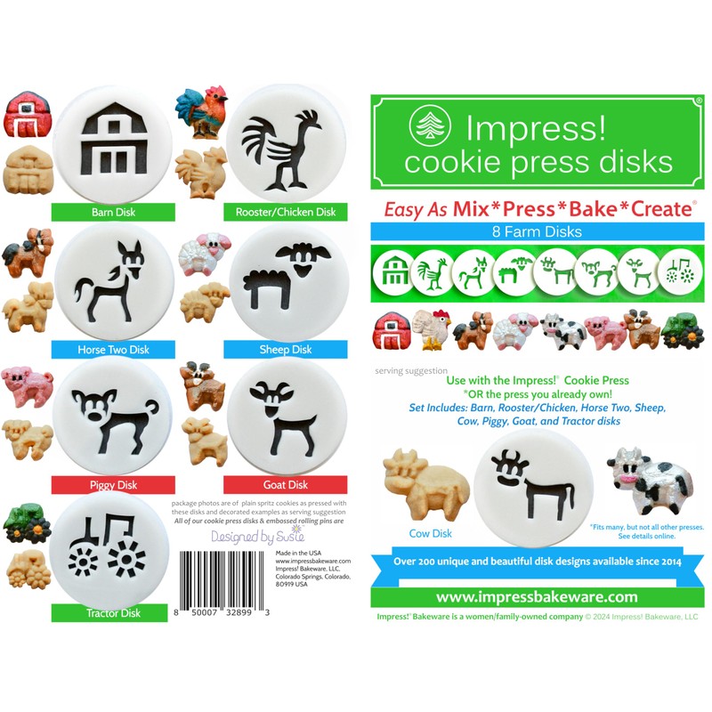 Farm 8 Disk Set for Cookie Presses