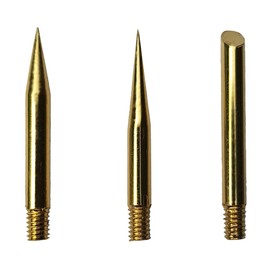 Soldering Tip, Gold-Plated, Screwed, Thread M4, Parkside Replacement - Set of 3
