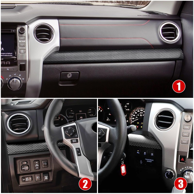 Fancemot Carbon Fiber Center Console Dashboard Panel Cover Compatible with