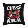 Chess Ninja Cool Chess Throw Pillow