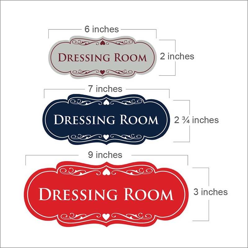 Signs ByLITA Designer Dressing Room Sign (Brushed Silver) - Medium