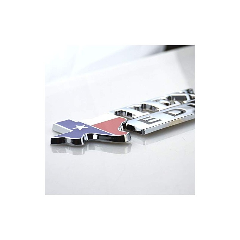 1x Metal Chrome TEXAS Edition Star Sate Flag Emblem Fender