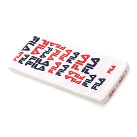 Fila Pattern Logo Towel Scarf, Navy, Club Activities, Sports, Gym 49-1245100, Approx. 5.9 x 43.3 inches (15 x 110 cm)