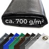 Lorry tarpaulin, 700 g, eyelets every 50 cm with hem