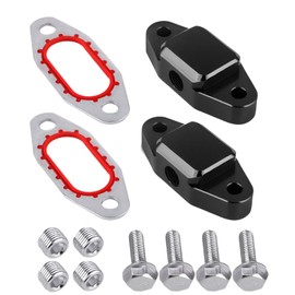 CNRAQR LS Engine Oil Cooler Bypass Cover Block off Plate Compatible with Gen III IV LS Engine Replace OE#12577903(2x 1/8" NPT Ports)