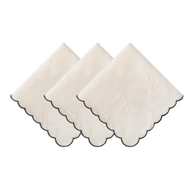 HOULIFE Embroidered Handkerchiefs for Women Cotton Vintage Flower Handkerchief Floral Embroidery Ladies Handkerchiefs for Wedding Party, Colour: 3-3 pieces, M