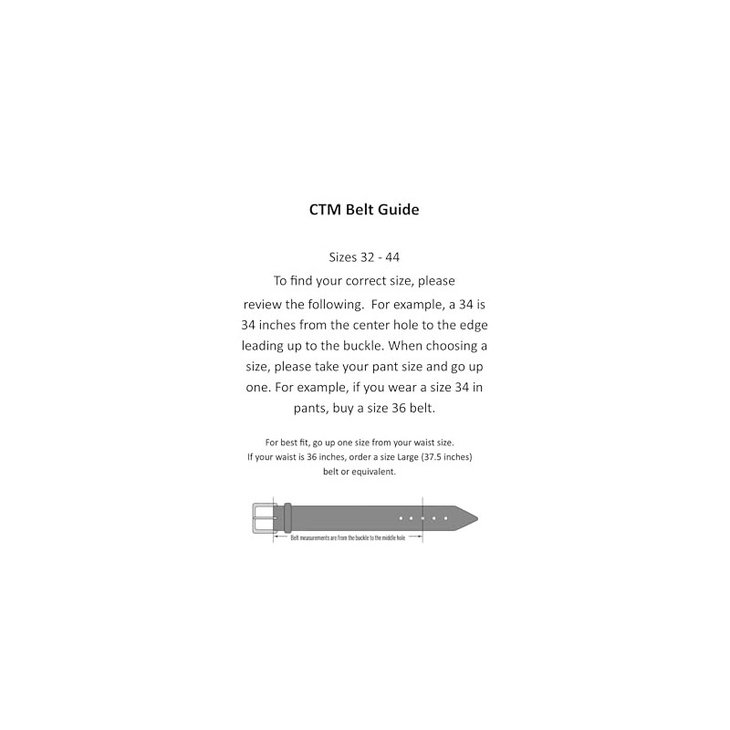 CTM® Embossed Leather Money Belt with Removable Buckle, 36, Black