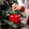 Cabilock 12pcs Christmas Candy Boxes Christmas Apple Container Filled Plastic