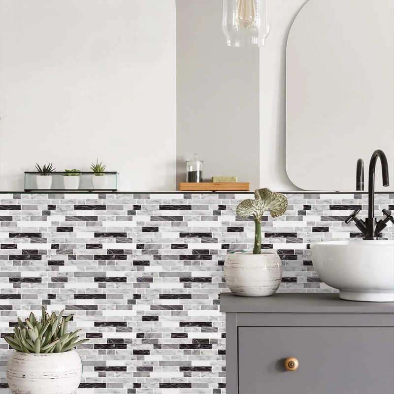 STICKGOO Thicker Design Peel and Stick Tile Backsplash, 12”×12”Stick on