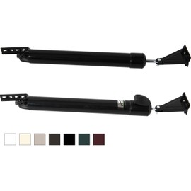 Touch 'n Hold Smooth Dual Door Closer System (Black) – Heavy-Duty - Touch-Button Hold Open Feature & Smooth Closing Motion - Storm & Security Door (Medium/Heavy Weight). New Door/Replace Old Unit