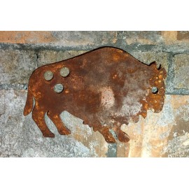Handmade Kokopelli  Rusty buffalo wall art made out of steel and rusted with clear coat