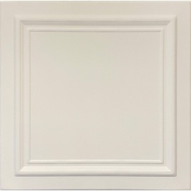Stratford R24 Antique White Matte (Pack of 8) 20x20 Amazing Styrofoam Tin Look Ceiling Tiles Easy to Glue Up On Any Type of Surface