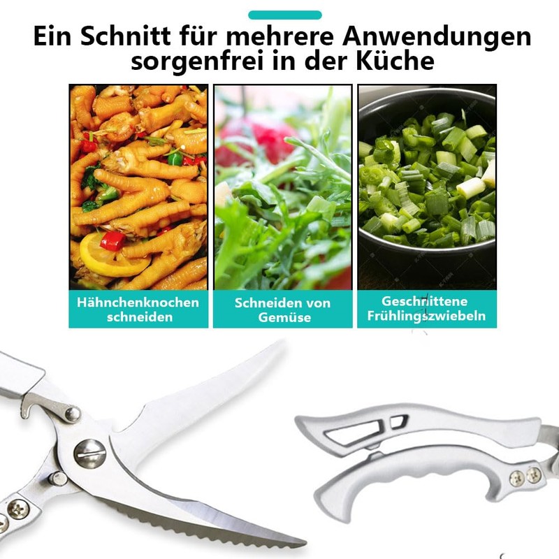 Poultry Scissors, Poultry Scissors, Sharp Kitchen Scissors with Metal Handles