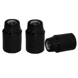E12 candelabra socket,TWDRTDD Black Keyless Phenolic Candelabra Base Lamp Holder Light Socket (3-Pack)