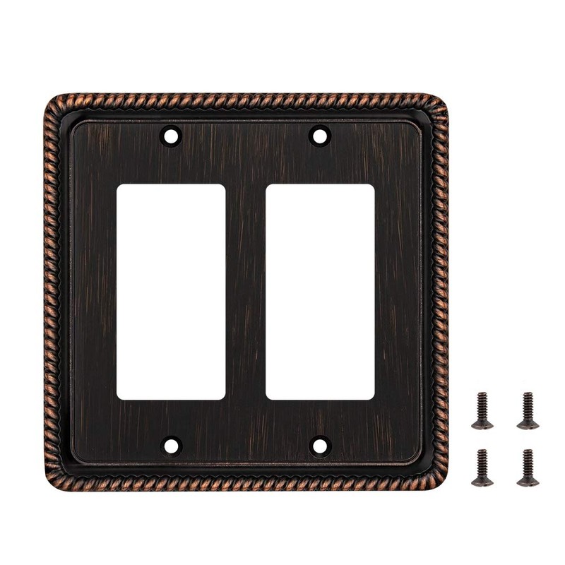 Rope Edge Decorative Wall Plate Switch Plate Outlet Cover (Double