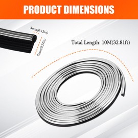 Car Interior Moulding Trim Strips, 33Ft/10M Universal Electroplating Decoration Filler Insert Strips, Styling Dashboard DIY Flexible Strip, Car Interior Trim Accessories with Installing Tool (Silver)
