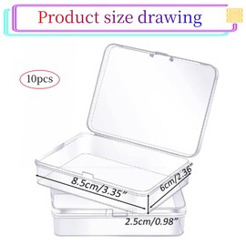 10 Pcs Mini Plastic Storage Containers Box With Lid Rectangle Clear Boxes, For Craft Projects, Jewelry, Hardware, Tools, Small Items (2.35 X 3.35X 1in)
