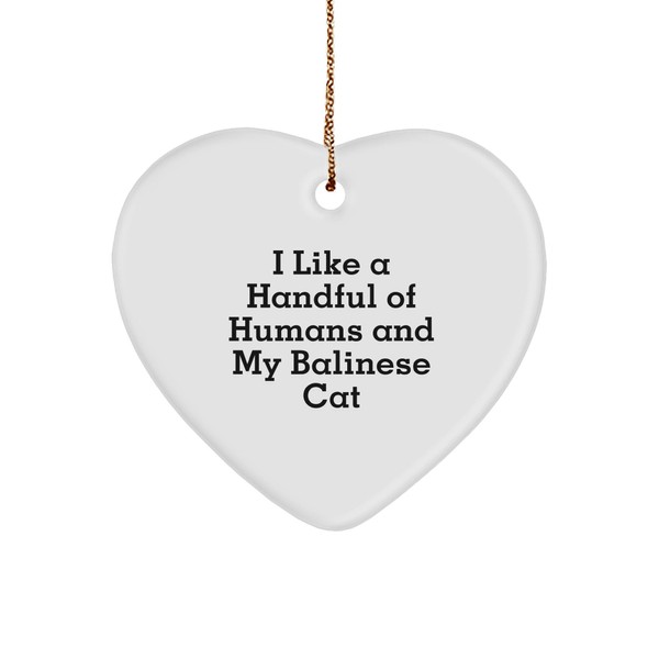 Balinese Cat Lover Gifts: Funny Heart Ornament for Christmas with