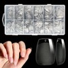 600 Pcs Clear Gel Nail Tips, Soft Gel X Full