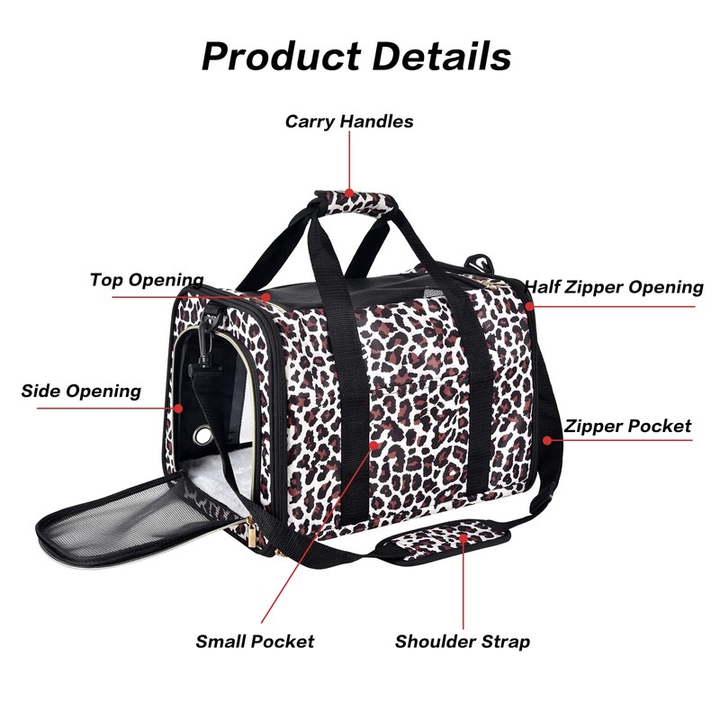 Petmolico Cat Carrier Soft-Sided Pet Bag for Small Medium Cats