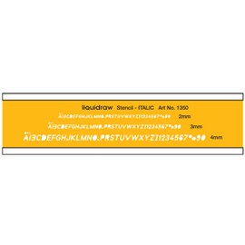 Liquidraw Lettering Stencils for Crafts English Stencil Alphabet Number Drawing Drafting Template, Italic Font Combo Set of 2mm, 3mm & 4mm