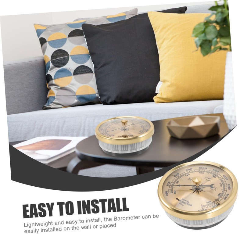 CAXUSD 2pcs Traditional Weather Barometer Metal Barometer Hygrometer Wall-Mounted High