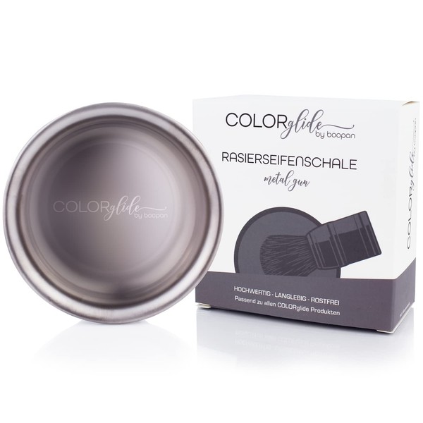 Colorglide Stainless Steel Shaving Bowl for Easy Foaming of Your Shaving Soap, Shaving Soap Dish Suitable for All Shaving Soaps, Shaving Bowl by Boopan (Metalgun)