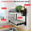 Hanging Dish Drying Rack, Wall Mounted Dish Rack Kitchen, 2