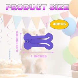 Dog Hair Clips,Cuteabc 40 PCS Dog Hair Clips for Small Dogs,1 Inch Puppy Hair Clips,Mini Hair Clips for Dogs,Multicolor Small Bone Shape Hair Clips for Dog/Cat ,Cute Hair Accessories Barrettes for Dog