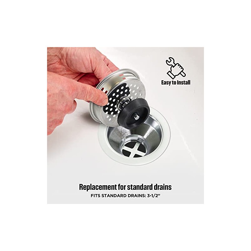 HIGHCRAFT 9843-2 Stainless Steel Kitchen Sink Strainer Basket Replacement for