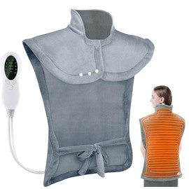 Almohadilla Trmica Espalda Grande Para Aliviar El Dolor, Heat Pad Elctrica 49 X 52 Pulgadas Para Hombros Y Espalda, Calentamiento Rpido Con 10...     