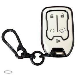 EJOAOJE Smart Key Protective Shell for GMC Key Fob Cover with Keychain Fits for GMC Sierra and Chevy Silverado 1500 2500HD 3500HD Remote Key Vehicle Accessories