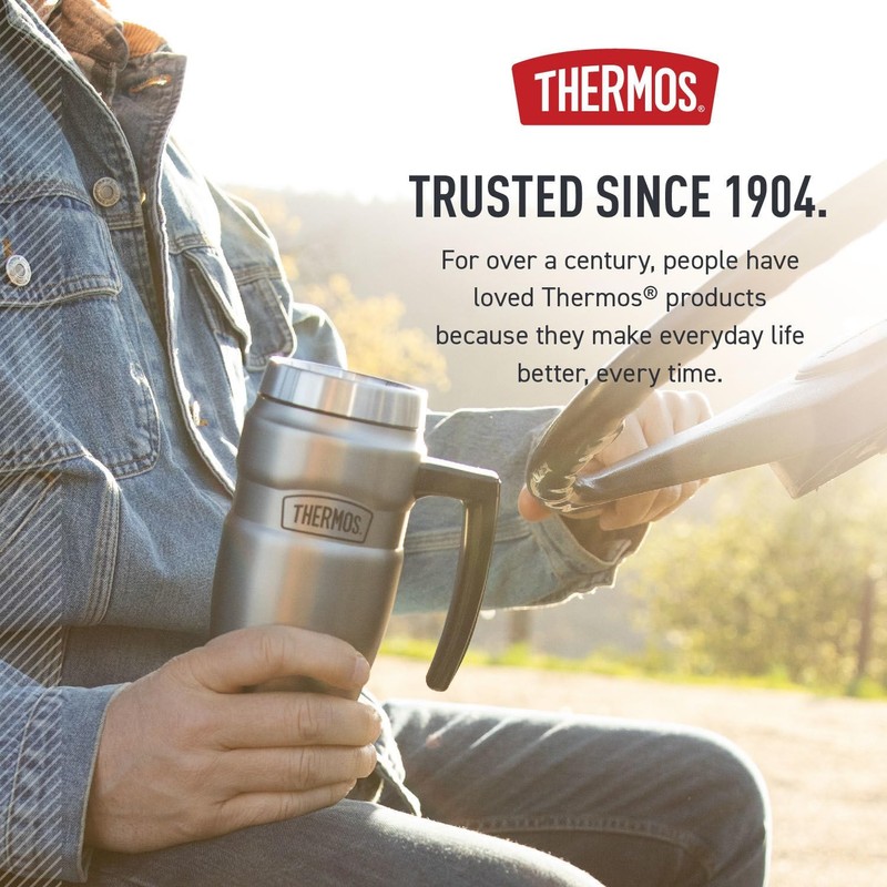 THERMOS Stainless King - Taza de viaje aislada al vacío,